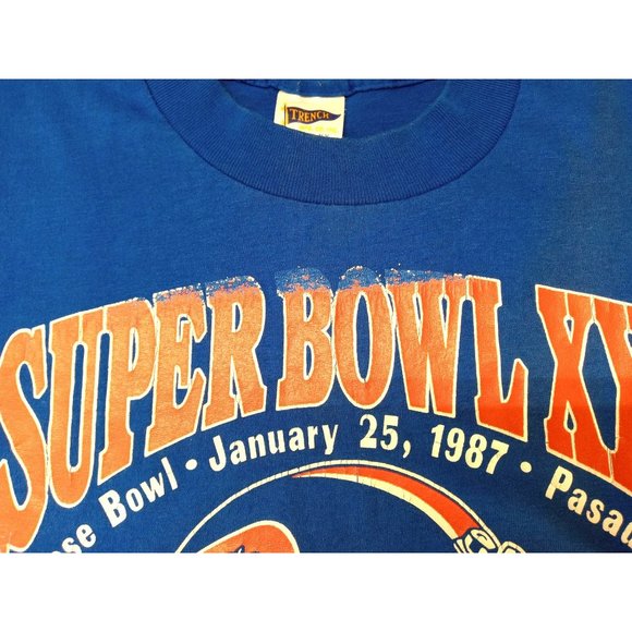 Vintage T-shirt Super Bowl 21 Pasadena Rose Bowl Denver Broncos Medium 1987 - Picture 12 of 14